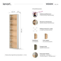 Smukły regał pokojowy z kolekcji Woow – model WO-05 Smukły regał pokojowy z kolekcji Woow – model WO-05