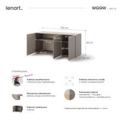 Komoda WO-07 bez uchwytów – system push-open