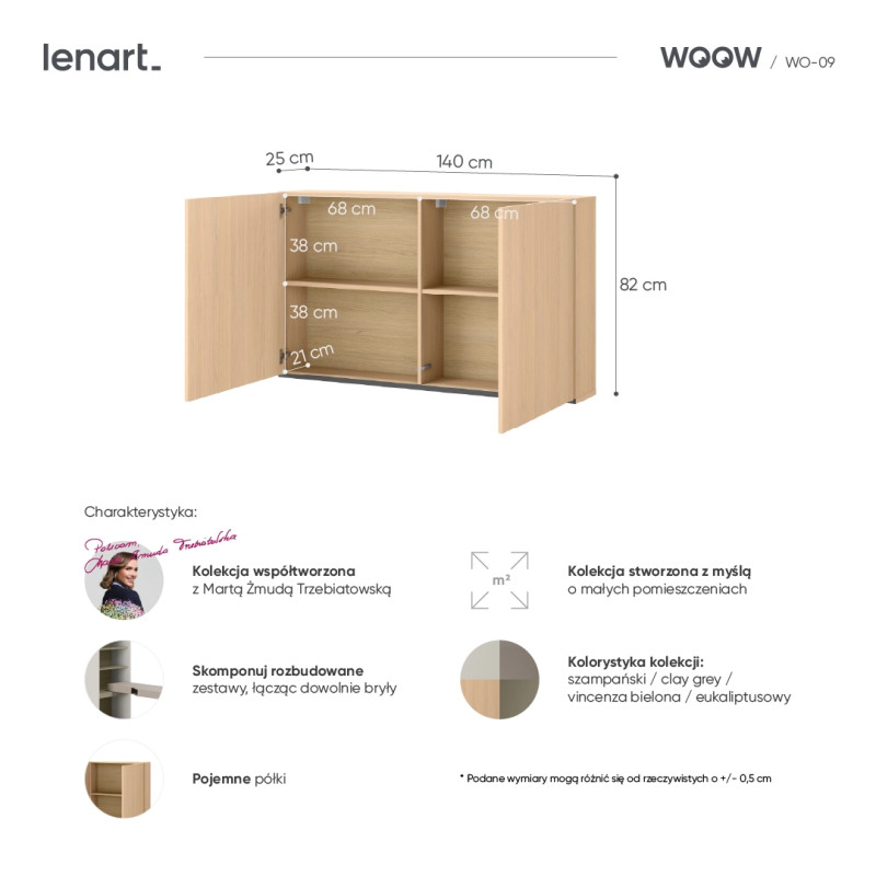 mebel wiszący WO-09 z dwiema półkami