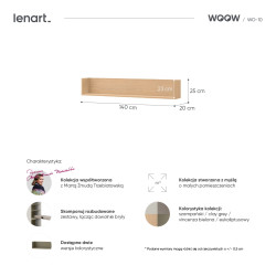 półka dąb Vicenza WO-10 do przechowywania książek - wymiary półka dąb Vicenza WO-10 do przechowywania książek - wymiary