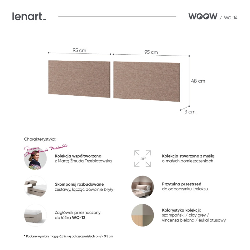 Dekoracja ściany w stylu nowoczesnym – panele Lenart - wymiary