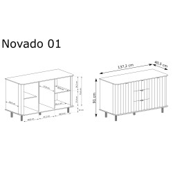 Komoda NOVADO NO-1 wymiary Komoda NOVADO NO-1 wymiary