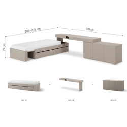 Szare meble młodzieżowe w nowoczesnym stylu