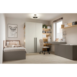 Meble młodzieżowe WOOW SET-WOS2L w kolorze clay grey