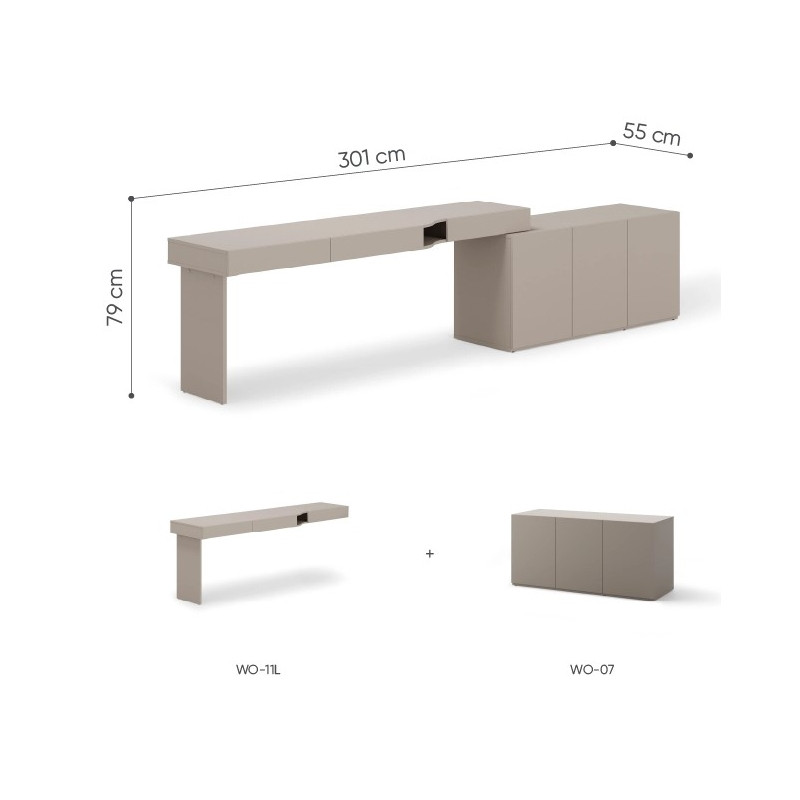 Zestaw do nauki i przechowywania – Lenart WOOW SET-WOS4L - wymiary