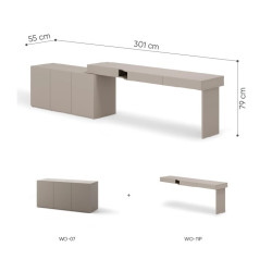 Zestaw do nauki i przechowywania – Lenart WOOW SET-WOS4L - wymiary