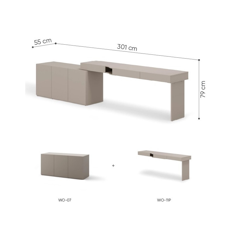 Zestaw do nauki i przechowywania – Lenart WOOW SET-WOS4L - wymiary