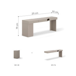 Biurko dziecięce SET-WOS5L w kolorze clay grey - wymiary