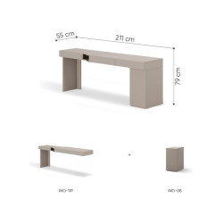 Biurko dziecięce SET-WOS5L w kolorze clay grey - wymiary