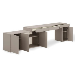 Zestaw biurkowy z szufladami i półkami WOOW Lenart - otwarte półki