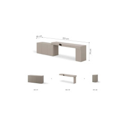 Zestaw biurkowy z szufladami i półkami WOOW Lenart - wymiary