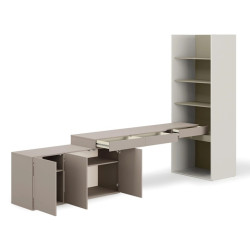 Zestaw młodzieżowy SET-WOS8LE w kolorach clay grey, eukaliptus i szampański - widok otwarty