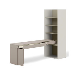 Zestaw młodzieżowy SET-WOS9LE z biurkiem i regałem - otwarte szuflady