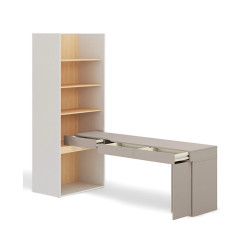 Zestaw młodzieżowy SET-WOS9LVB w kolorze clay grey i dąb vicenza - widok otwarty