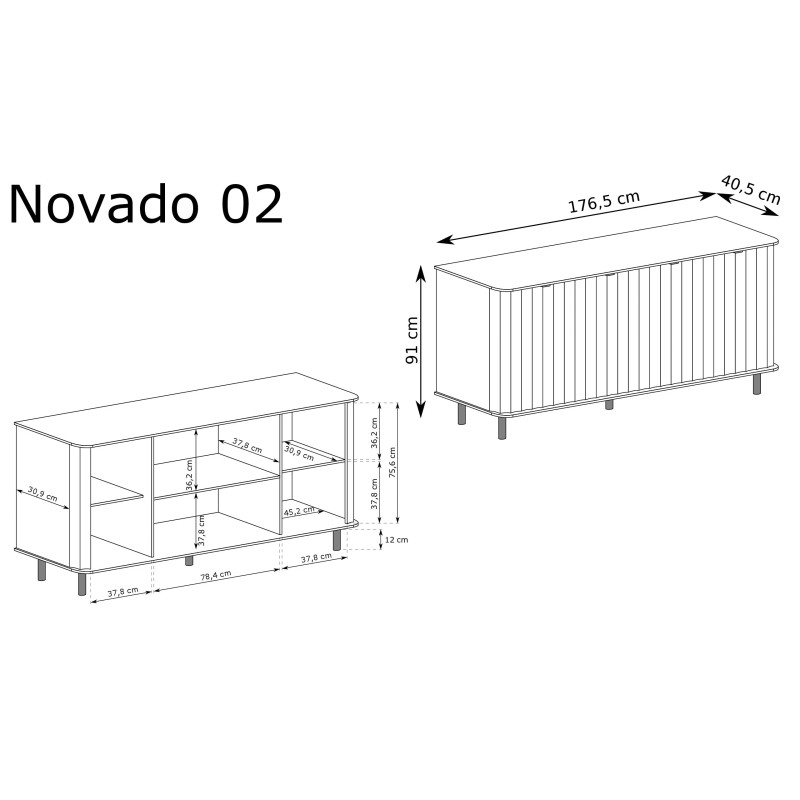 Komoda NOVADO-2 JARSTOL - wymiary