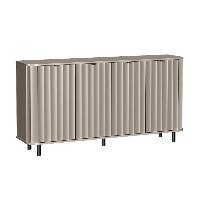 Komoda z czarnymi metalowymi nogami i uchwytami