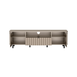 Szafka RTV NOVADO NO-5 Clay Gray Jarstol 196 cm - widok z przodu