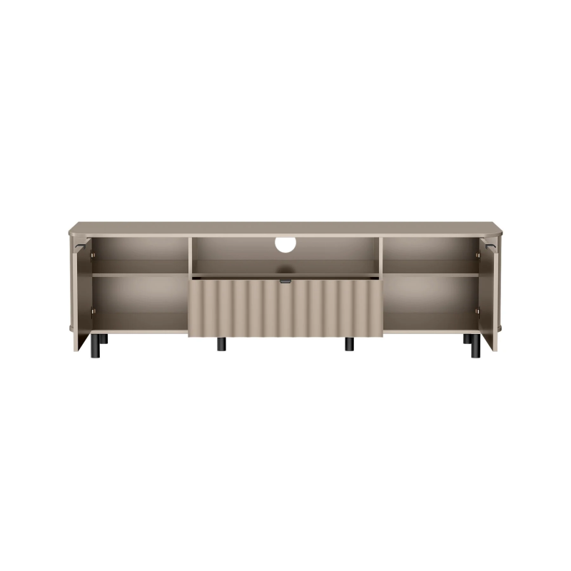 Szafka RTV NOVADO NO-5 Clay Gray Jarstol 196 cm - widok z przodu