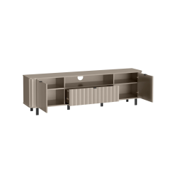 Szafka RTV NOVADO NO-5 Clay Gray Jarstol 196 cm - otwarta