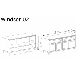 Komoda Windsor W2 Jarstol - wymiary