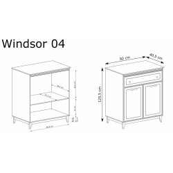 Wysoka komoda WINDSOR Jasrtol W-4 kaszmir Wymiar