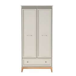 Dwudrzwiowa szafa WINDSOR W-10 z drążkiem i półkami - widok z przodu