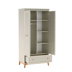 Dwudrzwiowa szafa WINDSOR W-10 z drążkiem i półkami - wnętrze