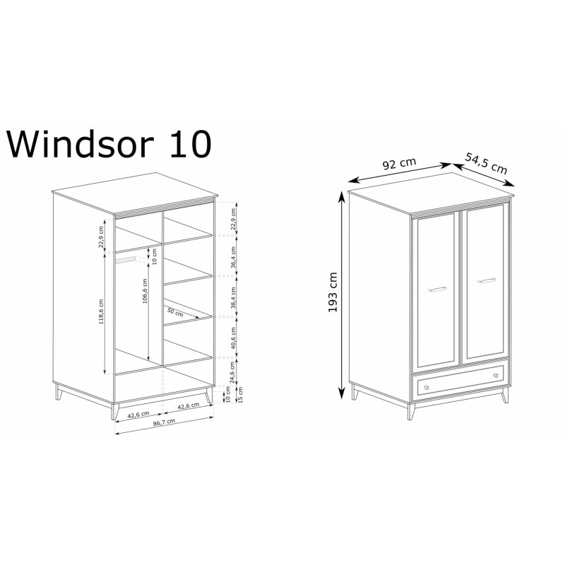 Szafa WINDSOR W-10  - wymiary