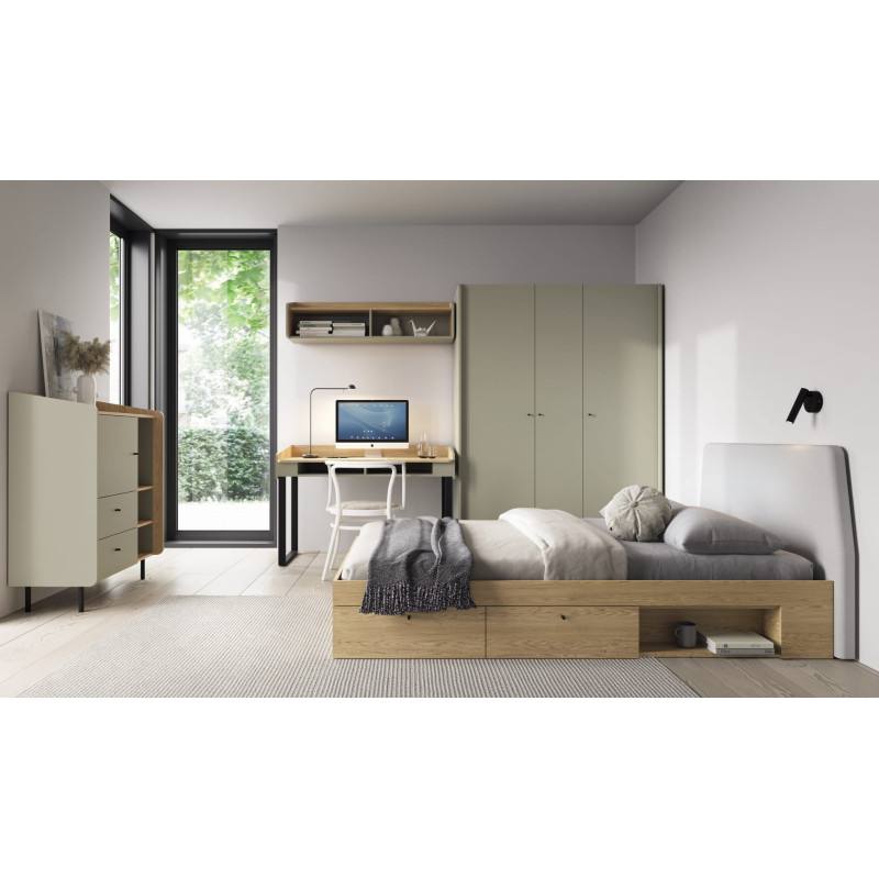 Zestaw mebli do pokoju młodzieżowego ALESSIO Eukaliptus / Dąb