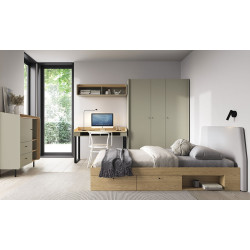 Nowoczesne biurko Alessio AE10 eukaliptus/dąb baltic dune