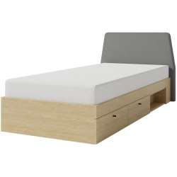 Łóżko 90x200 Alessio AE12 beż piaskowy/dąb olejowany