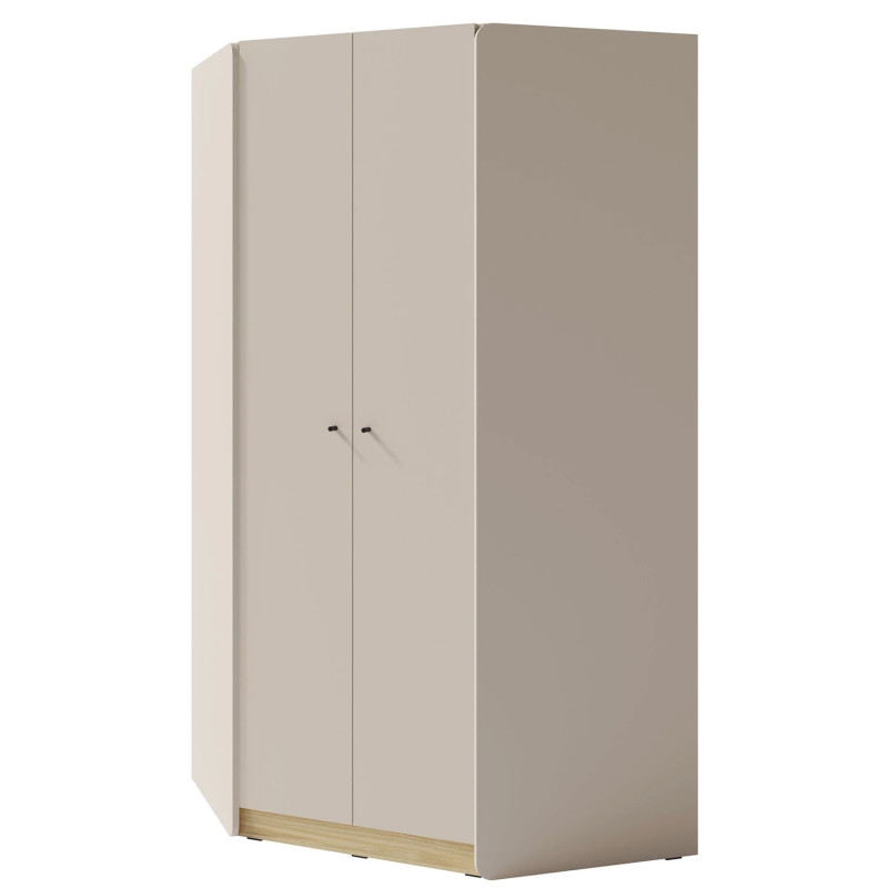 Narożna szafa Alessio AE02 beż piaskowy/dąb olejowany