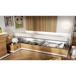 Łóżko z materacem i pojemnikiem na pościel Massi MS-09L Lenart Łóżko z materacem i pojemnikiem na pościel Massi MS-09L Lenart