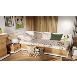 Łóżko z materacem i pojemnikiem na pościel Massi MS-09L Lenart Łóżko z materacem i pojemnikiem na pościel Massi MS-09L Lenart