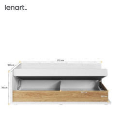 Łóżko z materacem i pojemnikiem na pościel Simi MS-09L Lenart Łóżko z materacem i pojemnikiem na pościel Simi MS-09L Lenart