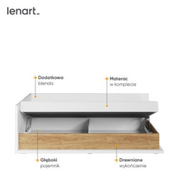 Łóżko z materacem i pojemnikiem na pościel Simi MS-09L Lenart Łóżko z materacem i pojemnikiem na pościel Simi MS-09L Lenart