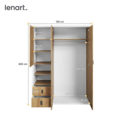 Szafa trzydrzwiowa Simi MS-01 Lenart Meble Szafa trzydrzwiowa Simi MS-01 Lenart Meble