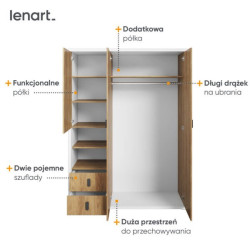 Szafa trzydrzwiowa Simi MS-01 Lenart Meble Szafa trzydrzwiowa Simi MS-01 Lenart Meble