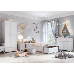 Zestaw mebli do pokoju dziecięcego LUNA 1 biały / różowy Zestaw mebli do pokoju dziecięcego LUNA 1 biały / różowy