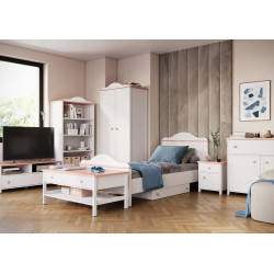 Zestaw mebli do pokoju dziecięcego LUNA 2 biały / różowy