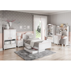 Zestaw mebli do pokoju dziecięcego LUNA 3 biały / różowy