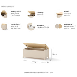 Mobilny kontener dziecięcy z kolekcji STORY SO-10 - wymiary Mobilny kontener dziecięcy z kolekcji STORY SO-10 - wymiary