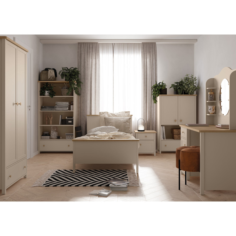 Łóżko SO-16 Szerokość 105 cm Story Beż Piaskowy / Dąb Vincenza