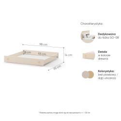 Szuflada łóżka SO-16 lub SO-17 Story Beż Piaskowy / Dąb