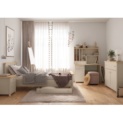 Zestaw mebli do pokoju dziecka STORY 1 Meble Młodzieżowe Beż Zestaw mebli do pokoju dziecka STORY 1 Meble Młodzieżowe Beż