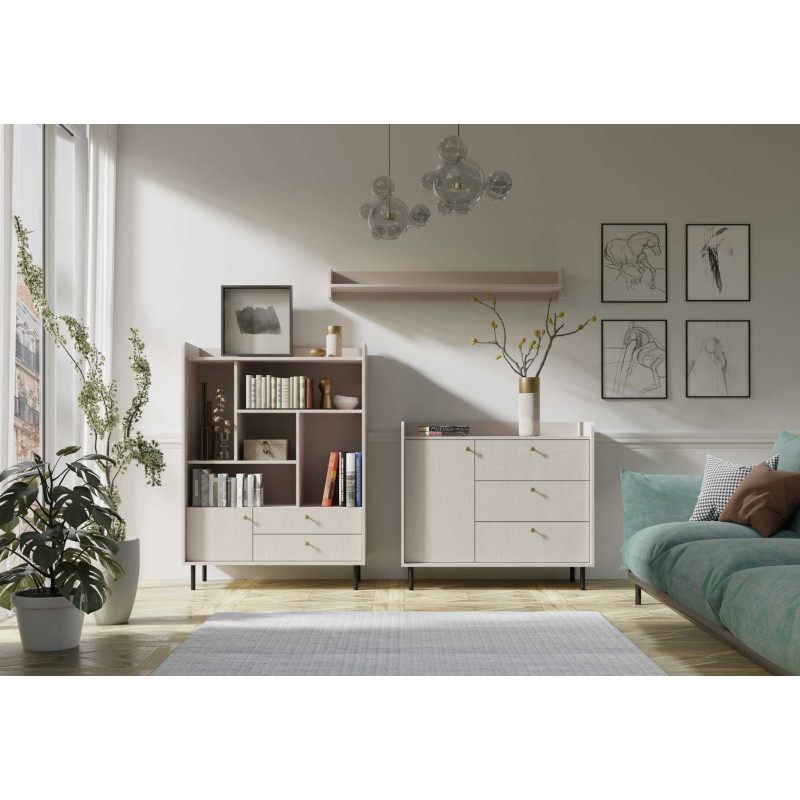 Zestaw Mebli Do Salonu GRANDE 02 Beż Piaskowy Styl Skandynawski