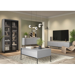 Zestaw Mebli Do Salonu TREND z Oświetleniem Szary Zestaw Mebli Do Salonu TREND z Oświetleniem Szary