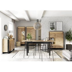 Zestaw Mebli Do Salonu Pokój dzienny QUANT 1 dąb artisan/czarny Zestaw Mebli Do Salonu Pokój dzienny QUANT 1 dąb artisan/czarny