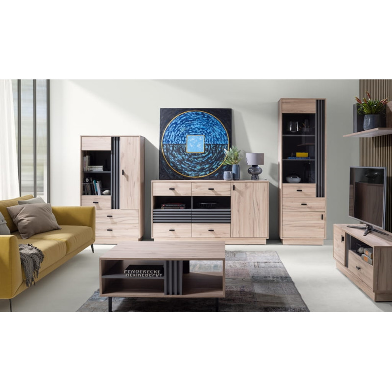 Zestaw Mebli Do Salonu Pokój dzienny ALLMO 1 dąb estana /