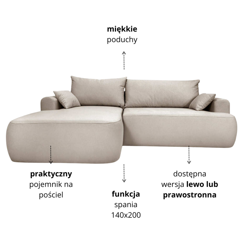 Nowoczesny tapicerowany narożnik Coco